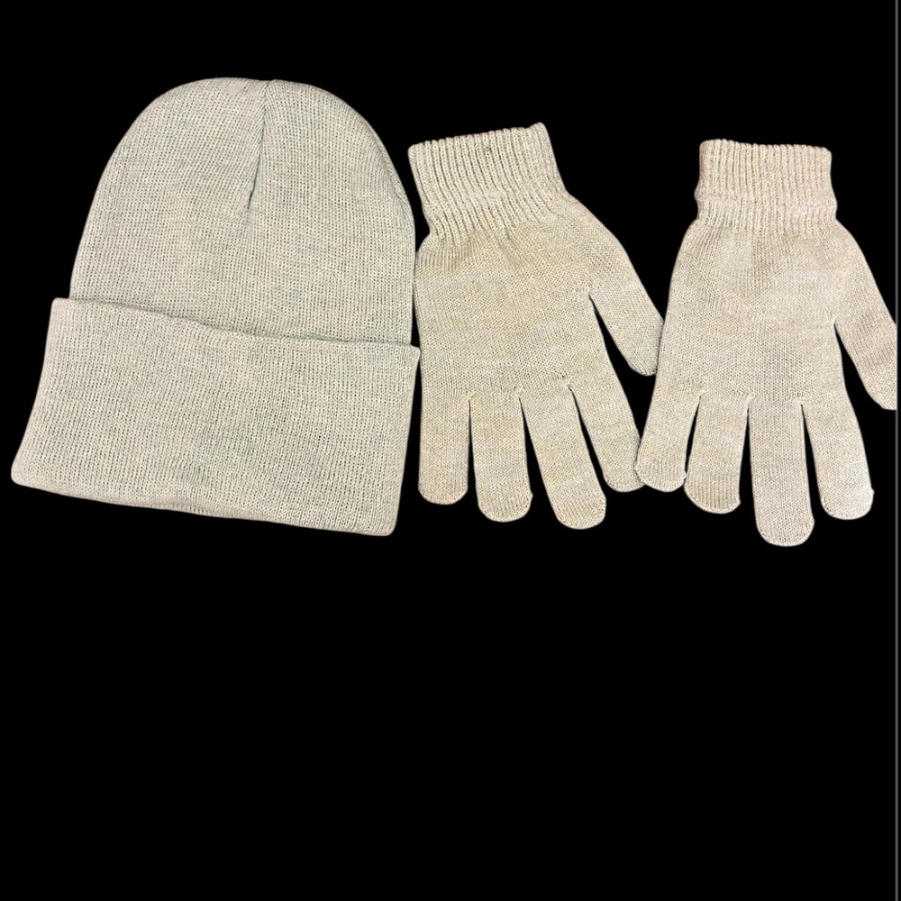 Knit Beanie and Gloves Set
